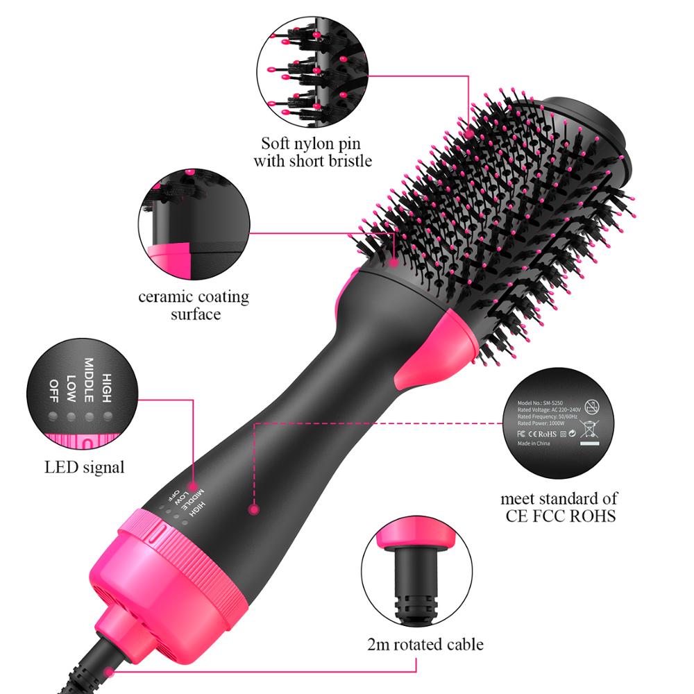 One Step Hot Air Brush Household Hair Dryer Brush & Volumizer Hair Curler Straightener Salon Hair Styling Tools