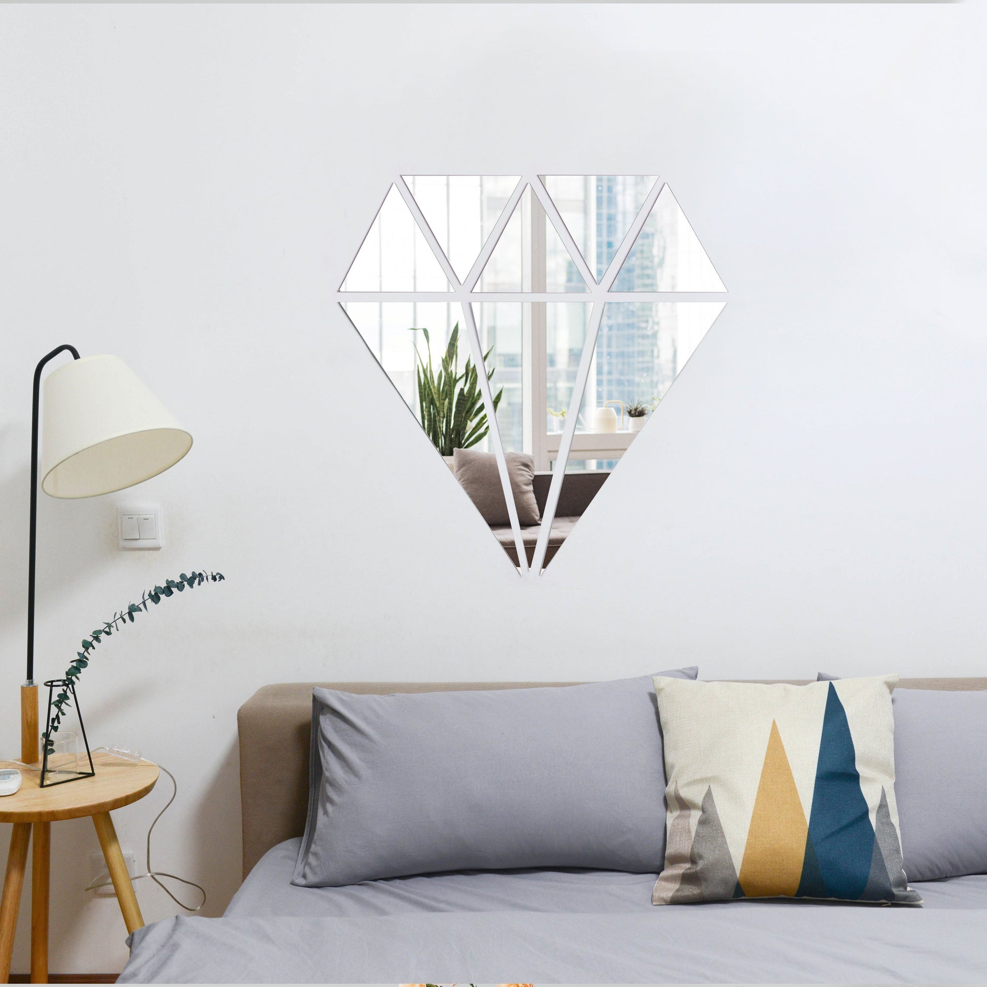 Diamond Shaped Acrylic Mirror Wall Stickers