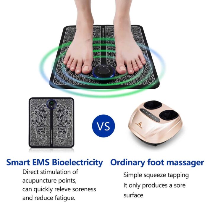 EMS Foot Massager Mat Portable Folding Feet Massage Pad Machine Electronic USB Rechargeable