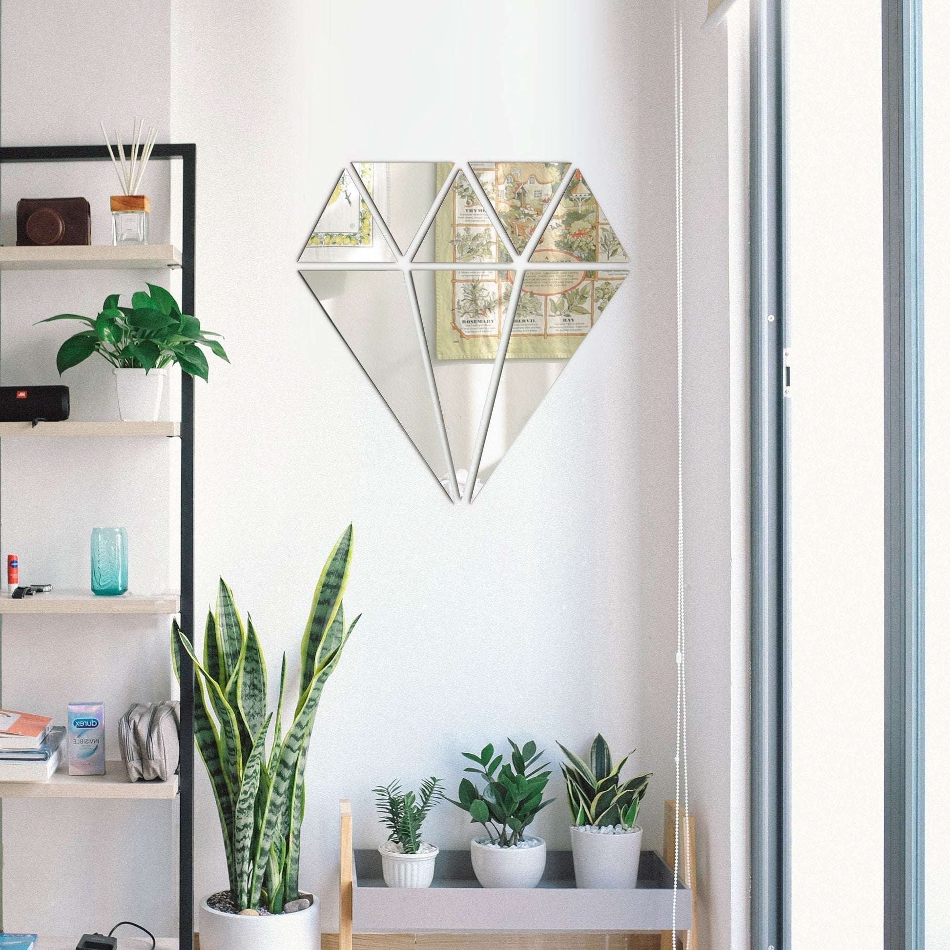 Diamond Shaped Acrylic Mirror Wall Stickers